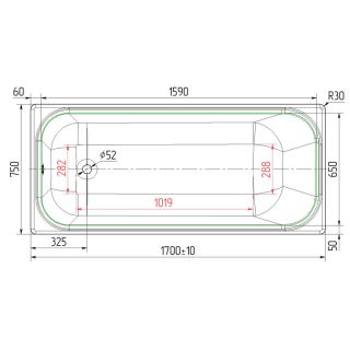 Чугунная ванна Универсал Ностальжи 170x75 см
